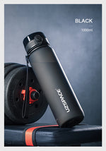 UZ Sports Water Bottle BPA Free Portable Leakproof Shaker Bottle Tritan Plastic Drinkware 500/1000ML Jug for Camping Gym School