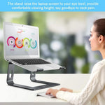 Ergonomic Aluminum Laptop Stand, Detachable Laptop Riser, Notebook Holder Compatible