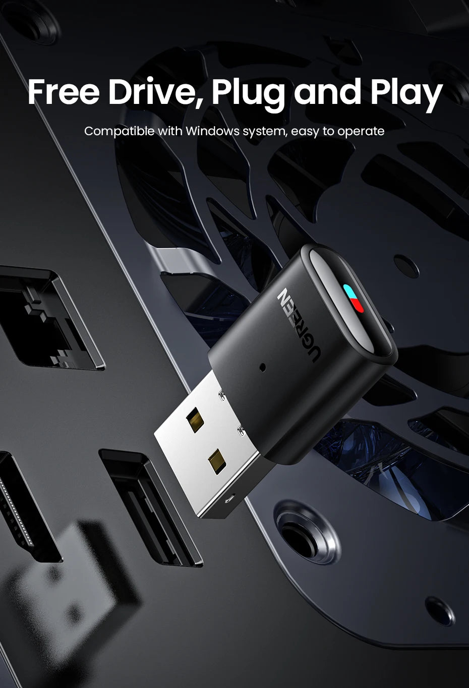 UGREEN USB Bluetooth 5.0 Transmitter Audio Adapter For Airpods PC Computer PS4 Pro Nintendo Switch Bluetooth Adapter TV Mode