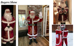 Man Santa Claus Suit Adult Christmas Cosplay Costume Red Deluxe Velvet Fancy 8pcs Set Xmas Party Family Costume Outfits