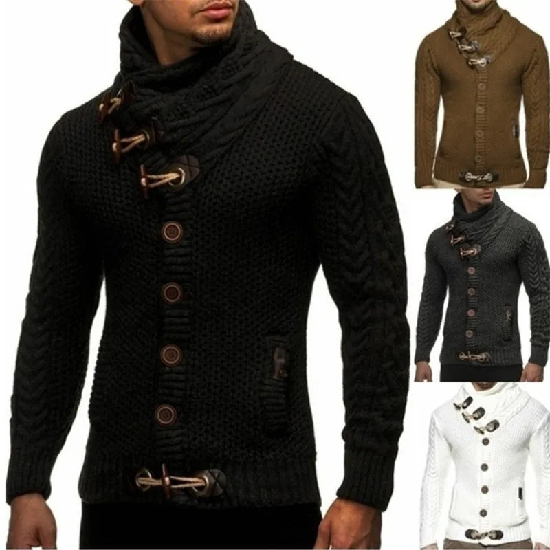 Man Sweaters Streetwear Clothes Turtleneck Sweater Men L XL Long Sleeve Knitted Pullovers Autumn Winter Soft Warm Basic