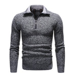 Autumn Winter Casual Sweaters Men Half High Collar Zippers Warm Fleece Pullovers Mens Thick Warm Knitted Sweater Men Pullovers