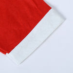 Red Classic Non-woven Santa Claus Costume Christmas Performance Cosplay Show Holiday Adult Boys Girls Decorative Clothes Unisex