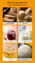 Biolomix 1KG 19-in-1 Stainless Steel Automatic Bread Maker 650W Programmable with Fruit Nut Dispenser Kitchen Appliance