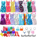 32 Item/Set Ba Doll Bie 11.5 inch Doll Accessories=10 Mix Dress+ 4 Glasses+ 6 Necklaces+2 Handbag+ 10 Shoes Clothes 11.8'' Doll