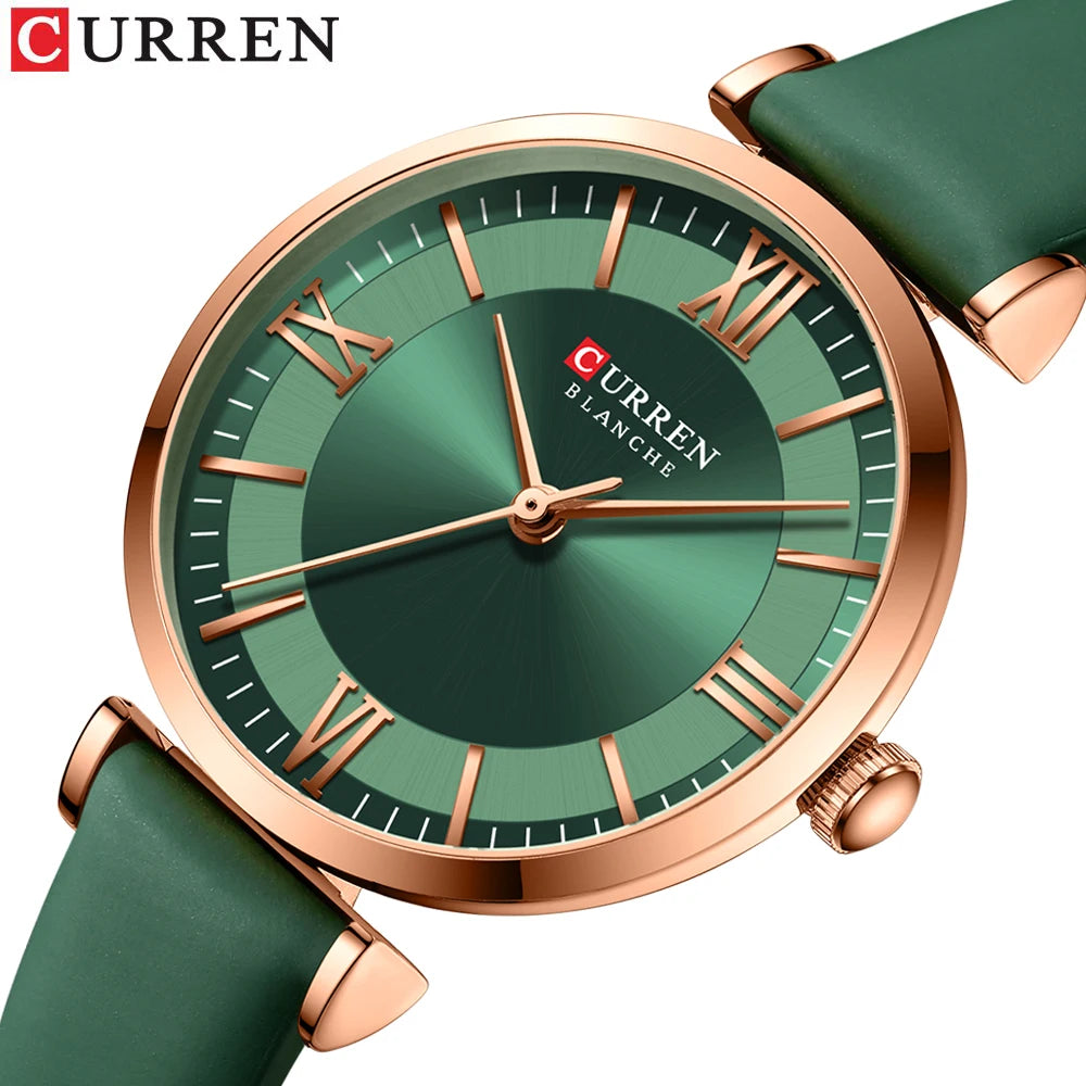 NEW CURREN Watches Women's Quartz Leather Wrsitwatches Fashionable Classic Clock with box