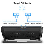 Gaming Laptop Cooler Large Size for 12-16 Inch Notebook, Two USB Cooling Pads, Adjustable Wind Speed, Silent Laptop Stand