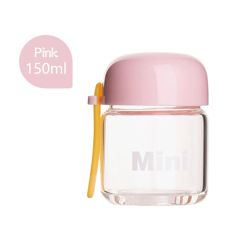 150ML Small Glass Water Bottles Portable Cute Mini Heat Resistant Water Cup For Kids Student Drinking Bottle With Hand Rope Cups