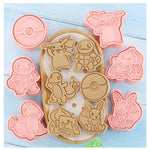 New 6pcs/Set Pokemon Figures Cookie Cutters Cartoon DIY Bakery Mold Biscuit Press Stamp Embosser Sugar Pasty Cake Mould Toys