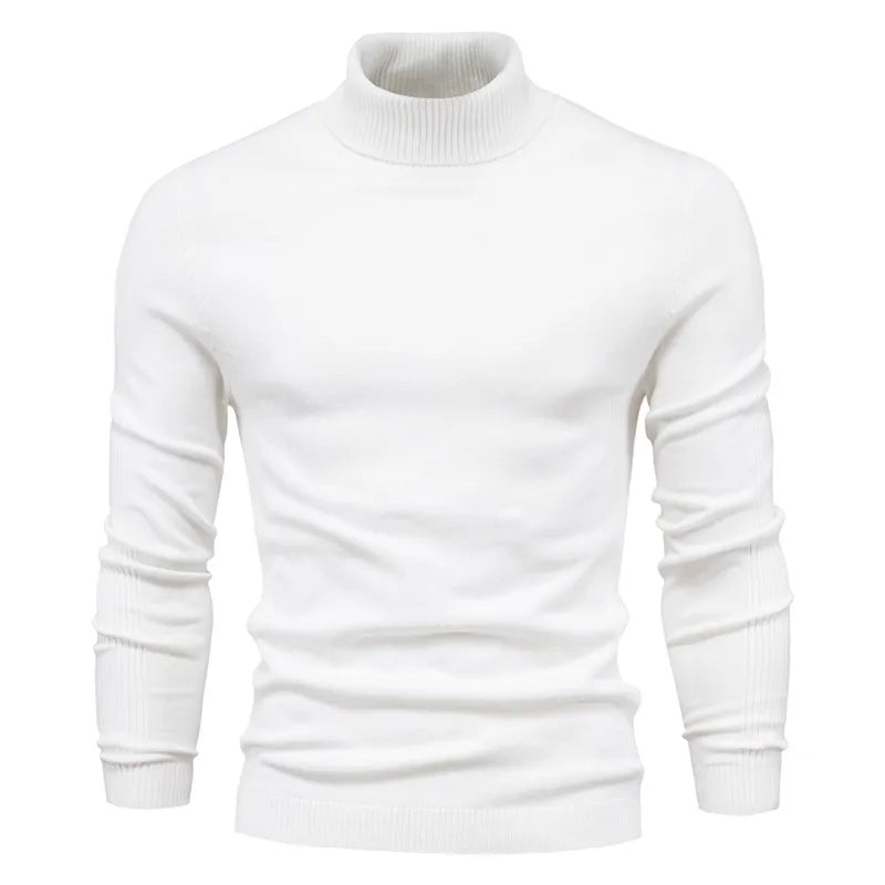 New Quality Winter Mens Sweaters Casual Turtleneck Thick Pullovers Solid Color Warm Slim Fit Turtleneck Sweaters Pullover Men