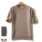 Fashion Menswear 100% Goat Cashmere 2021 Man O-Neck Pullovers Winter Sweaters Knitted Half Sleeve Hot Sale Standard Male Tops