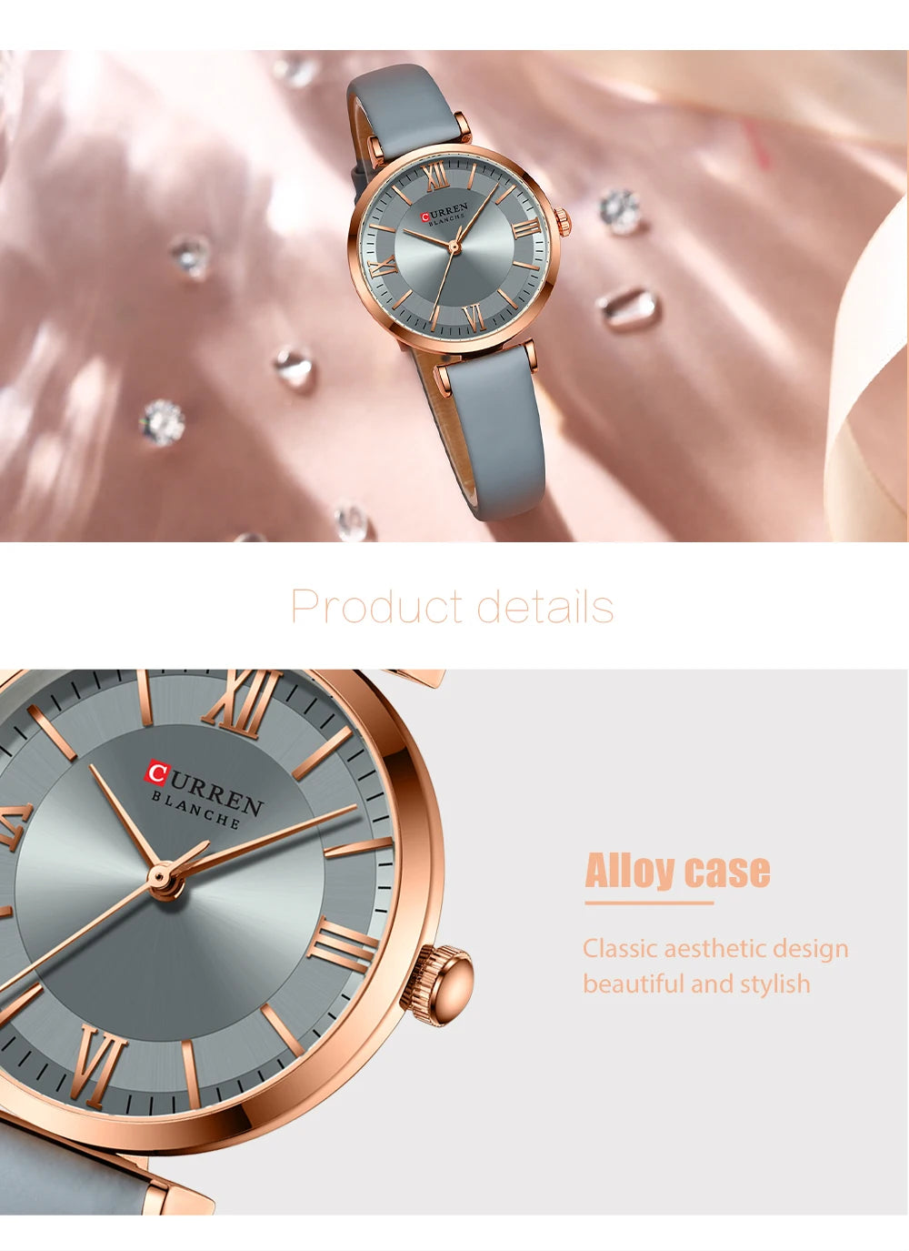 NEW CURREN Watches Women's Quartz Leather Wrsitwatches Fashionable Classic Clock with box