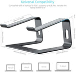 Ergonomic Aluminum Laptop Stand, Detachable Laptop Riser, Notebook Holder Compatible
