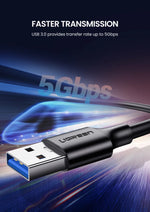 UGREEN USB C Cable 5Gbps USB3.0 A to USB C for iPhone 17 16 15 iPad Samsung S25 S24 for Switch M2 SSD NVME USB3.0 Data 18W Cable