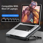 Gaming Laptop Cooler Large Size for 12-16 Inch Notebook, Two USB Cooling Pads, Adjustable Wind Speed, Silent Laptop Stand