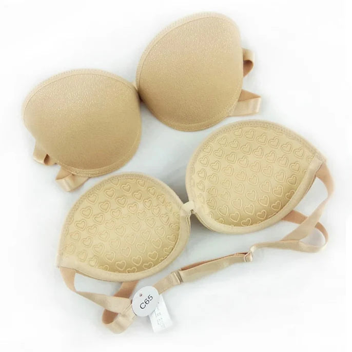 Japanese Style Strapless Invisible Half Cup Sexy Push-Up Bra Underwear for Wedding Dress, Small Breasts, Seamless Anti-Skid Bralette