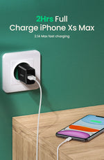 Ugreen 5V 2.1A USB Charger for iPhone 16 15 14 iPad Fast Wall Charger EU Adapter for Samsung S9 Xiaomi Mi 8 Mobile Phone Charger