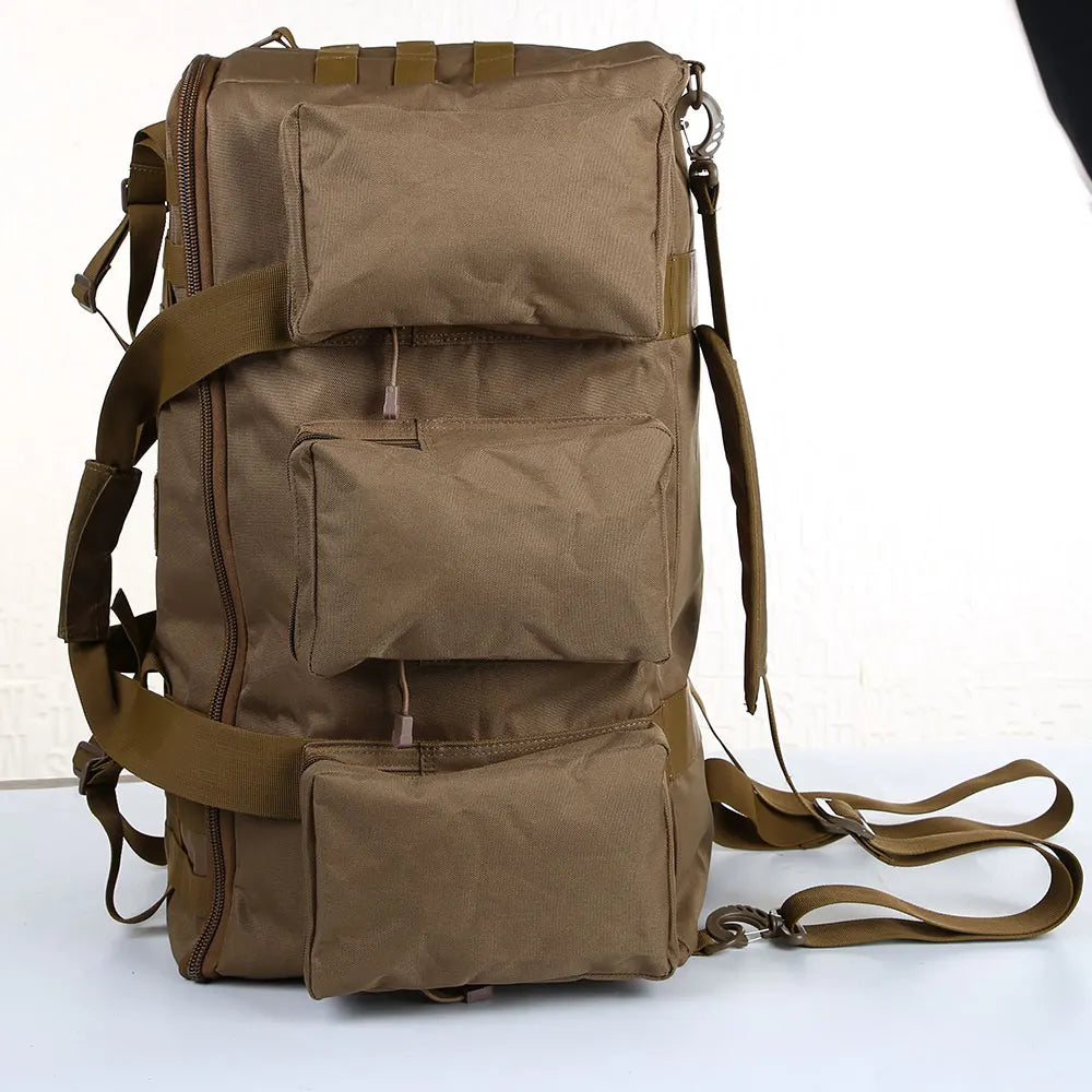 55L Luggage Duffel Bag Camping Backpack Tactical Large Bags Men's Hiking Travel Mountaineering Trip Utility Gym Weekend Duffle