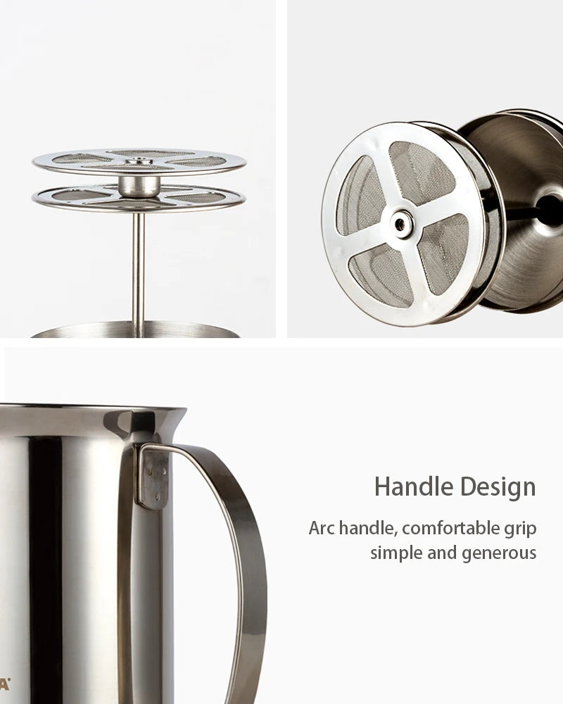 Stainless Milk Frother 400ML Double Mesh Milk Creamer Milk Foam For Cofffee Milk Egg Beater Kitchen Tool Coffee Mixe Frother