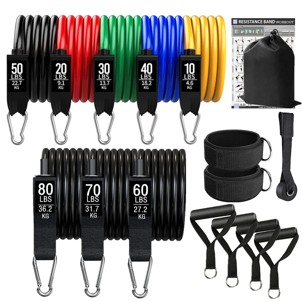 Premium 165kg Fitness Resistance Loop Bands Set for Exercise, Yoga, Training, Workout, Gym Equipment for Home Bodybuilding Men Weights