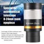 Telescope Accessories 8-24mm Zoom Eyepiece Full Metal Continuous Zoom Broadband Green Film with Optical Glass Zoom Lens Manual