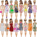 32 Item/Set Ba Doll Bie 11.5 inch Doll Accessories=10 Mix Dress+ 4 Glasses+ 6 Necklaces+2 Handbag+ 10 Shoes Clothes 11.8'' Doll