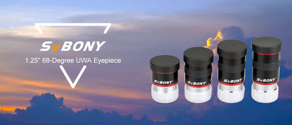 SVBONY 68° Ultra Wide Angle 6mm/ 9mm /15m /20mm Telescope Eyepiece FMC 1.25