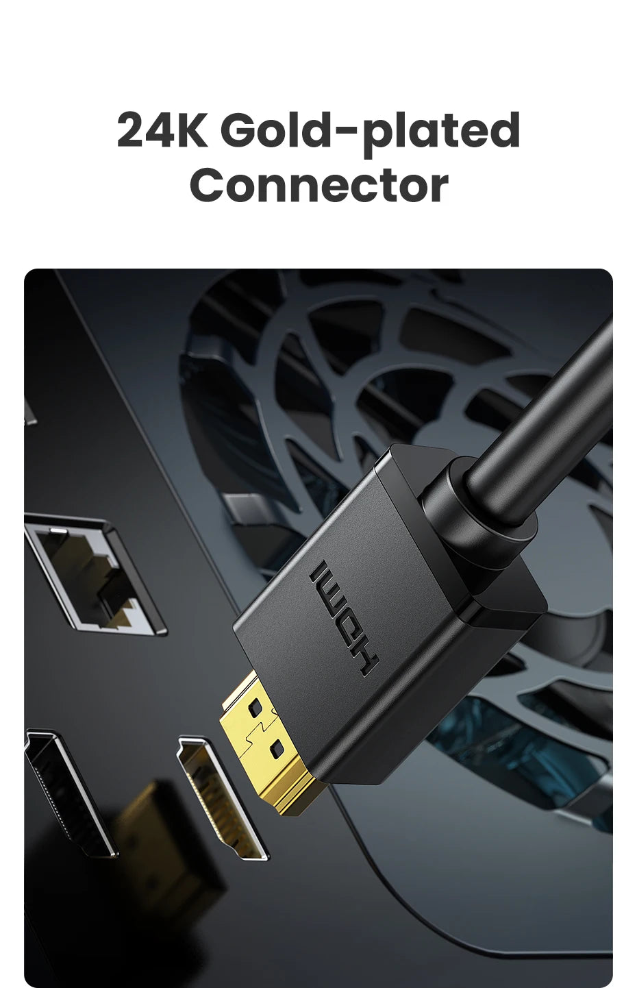 UGREEN High Speed HDMI-Compatible Cable for Xiaomi Mi Box PS4  1m 2m Gold Plated Port 4K 1080P 3D Cable 4K/60Hz HDMI-Compatible