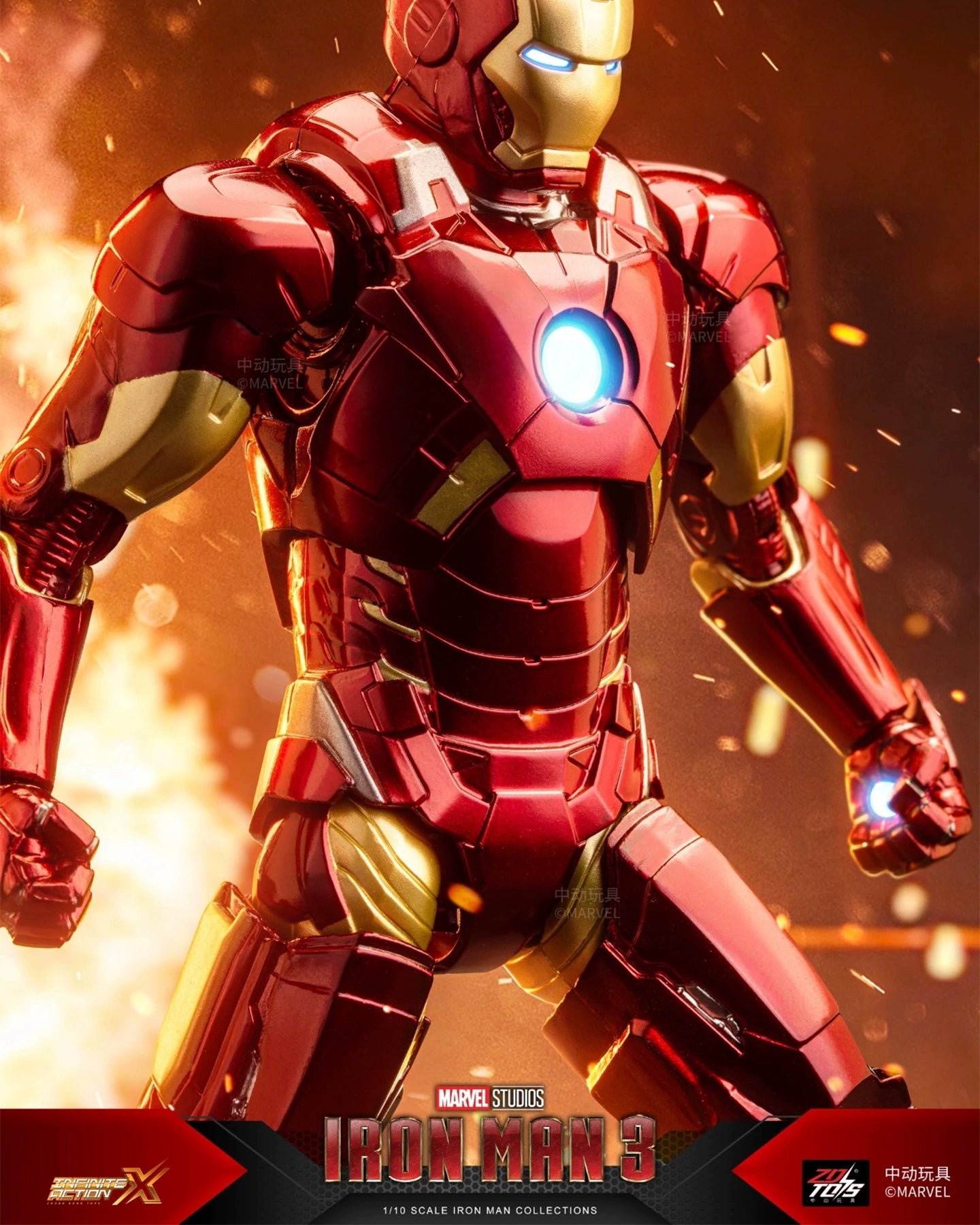 Original ZD Marvel Toys 1:10 Iron Man Mark9 Mark IX action figure War armor Collect models