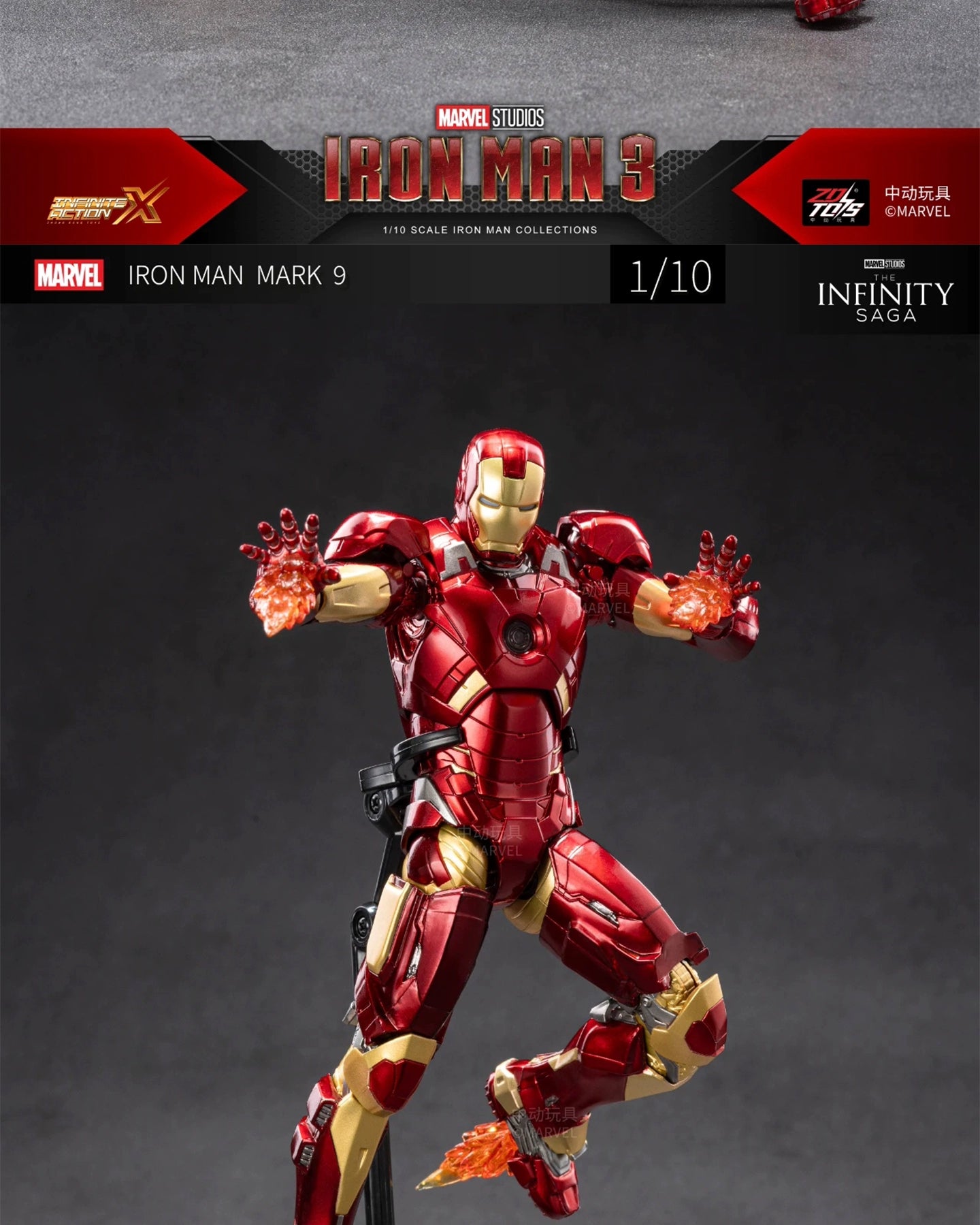Original ZD Marvel Toys 1:10 Iron Man Mark9 Mark IX action figure War armor Collect models