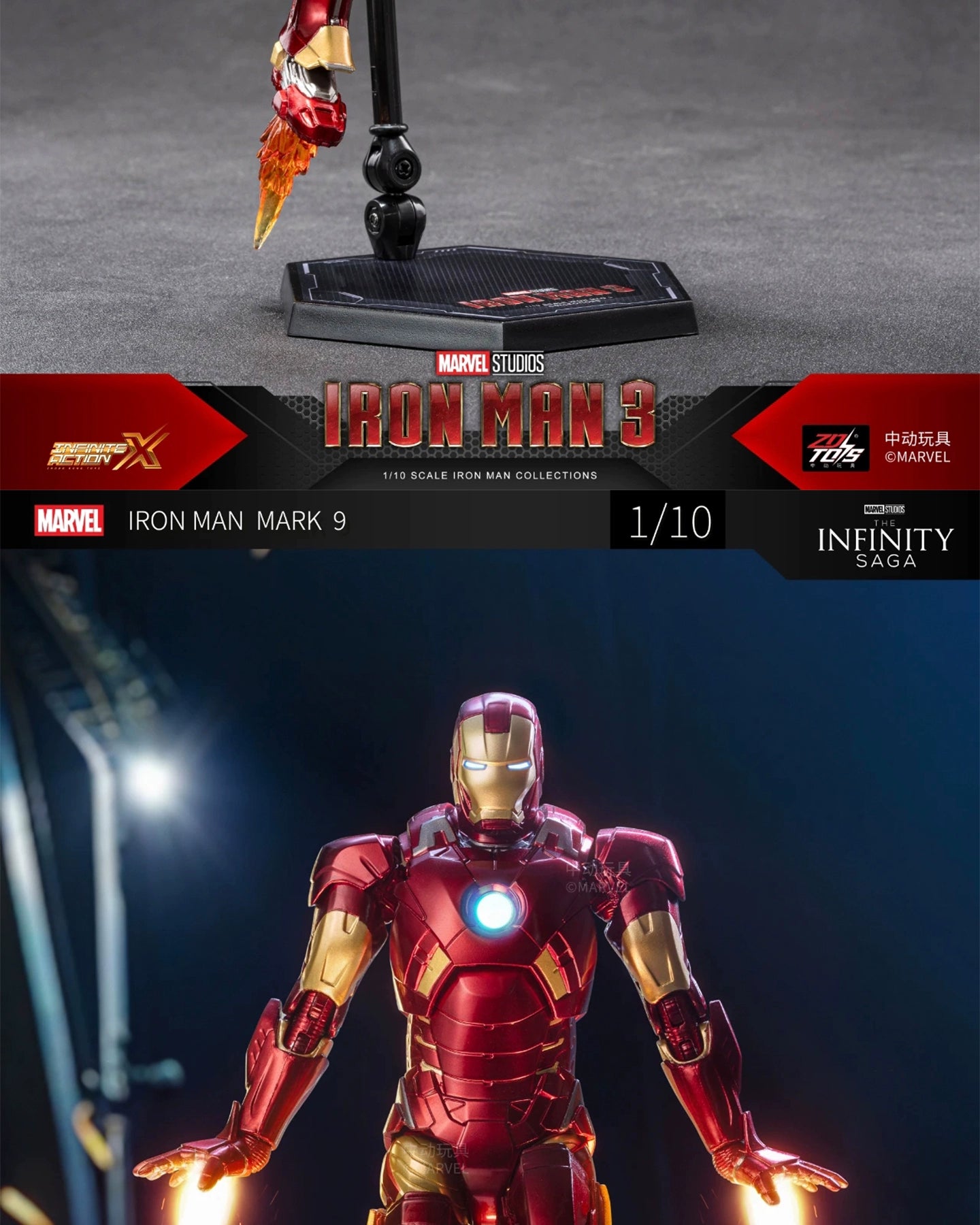 Original ZD Marvel Toys 1:10 Iron Man Mark9 Mark IX action figure War armor Collect models