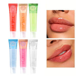 6Pcs Fruity Flavor Watery Glossy Lip Gloss Set Clear Lip Gel Hydrating Moisturizing Lip Gloss Women Lips Makeup Wholesale