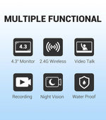 Smart Video Doorbell Outdoor Waterproof Intercom Doorbell Infrared Night Vision Audio Real-Time Monitoring Security Camera