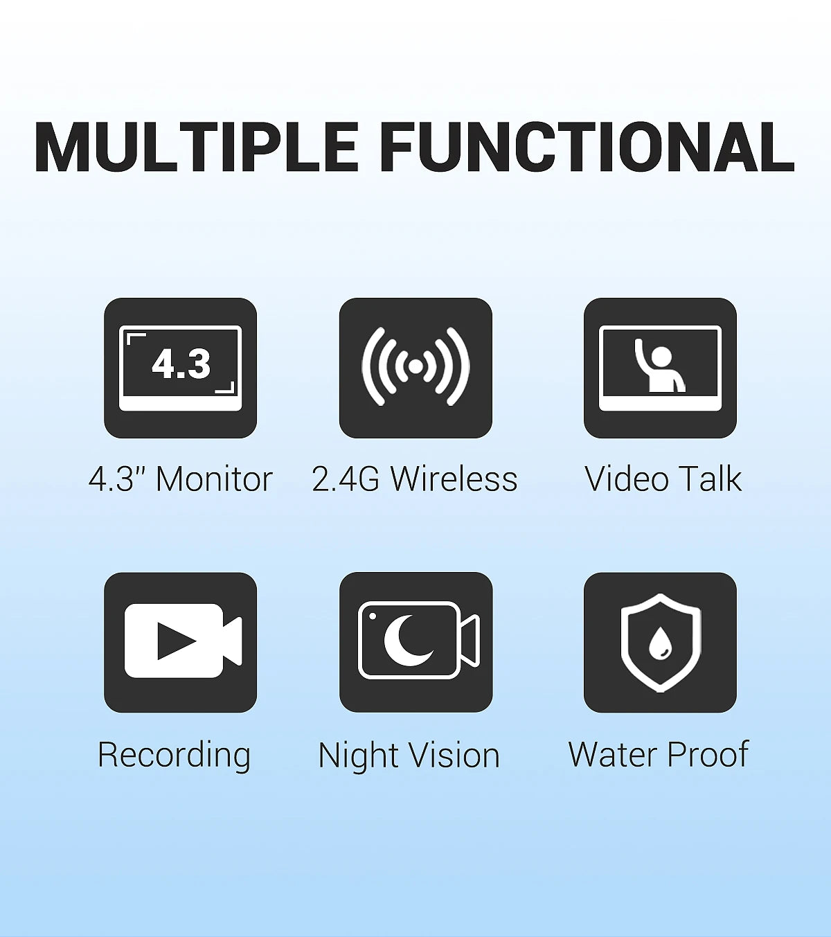 Smart Video Doorbell Outdoor Waterproof Intercom Doorbell Infrared Night Vision Audio Real-Time Monitoring Security Camera