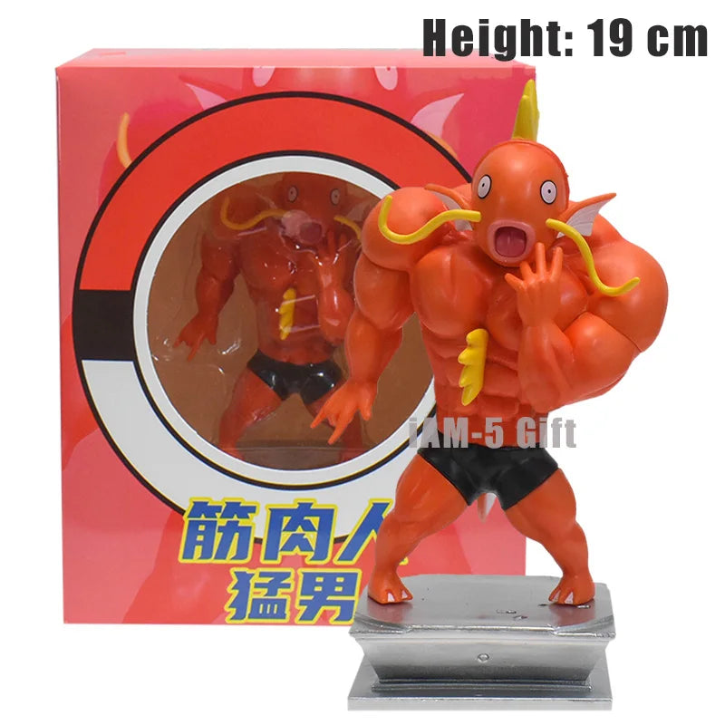 Pokemon Toys GYM Figurines Cartoon Fitness Muscle Man Action Figure Charmander Bulbasuar Squirtle Gengar Fit Model Anime Toys