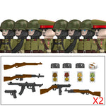 Military WW2 German Navy Armored Troops Building Blocks US 101st Britain Soviet Union Soldiers Infantry Weapons Bricks Toys Kids