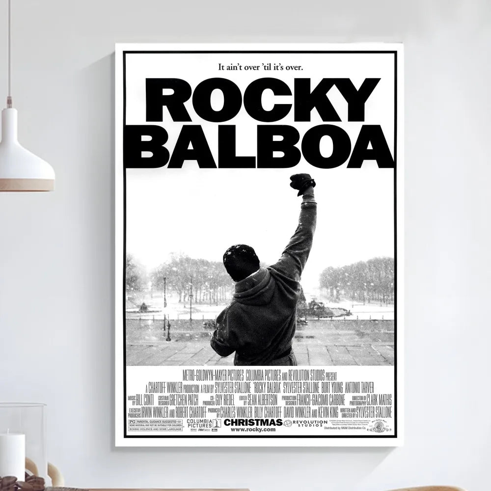 Rocky Balboa Classic Movie Poster Art Self-adhesive Art Small Poster HD Quality Poster Wall Art Painting Study Wall Decoration