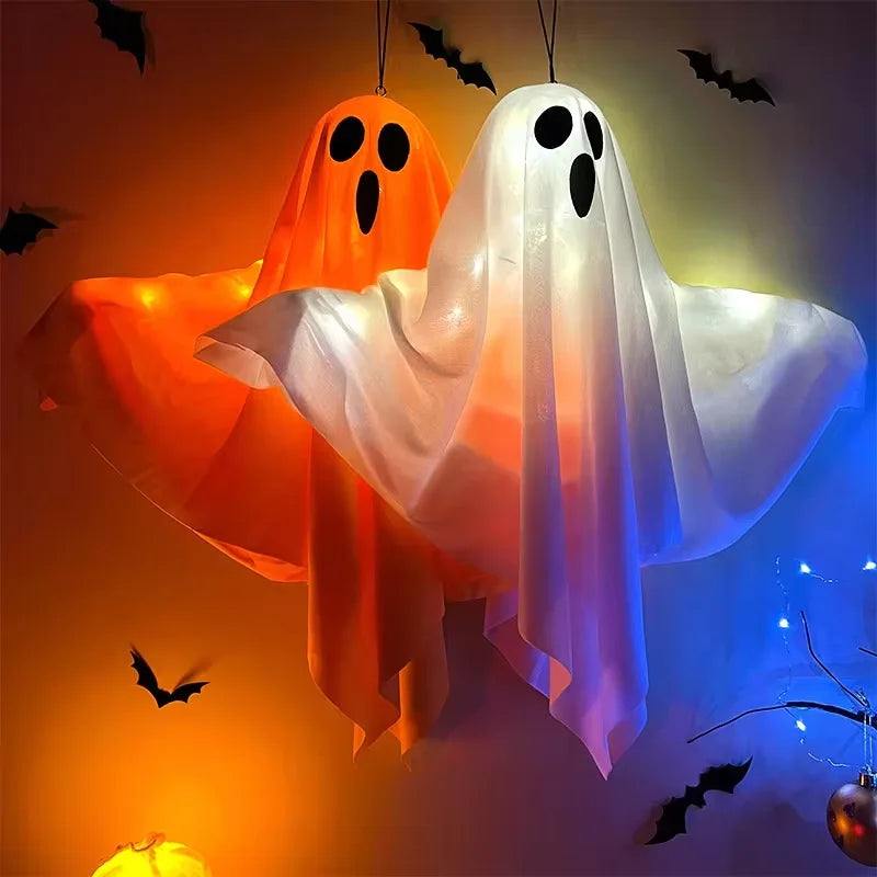 Halloween Ghost LED Light Hanging Ghost Home Decoration Outdoor Ghost House Bar Hanging Light Horror Prop Party Decoration