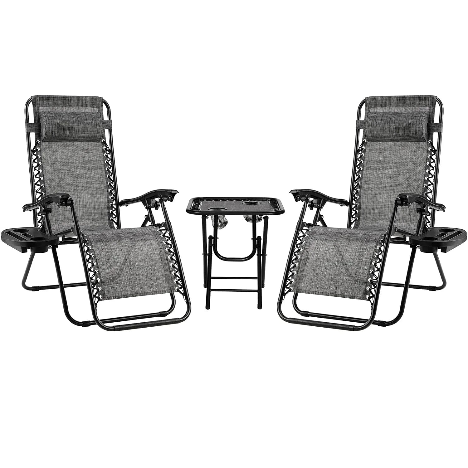Homfa Folding Sun Lounger Set with Table
