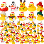 50/100 Pack Christmas Rubber Duck Toys Bulk Christmas Duck Hat Scarf Duck Elk Snowman Santa Claus Multi Style Winter Santa
