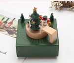 Creative Wooden Christmas Deer  Snowman Train  Music Box Handmade  Carousel Toy  Decoration Gift For Kids