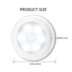 1/3pcs 6 LED Motion Sensor Night Light Wireless Wall Puck Lamp for Closet, Under Cabinet, Stair, Step, Hallway