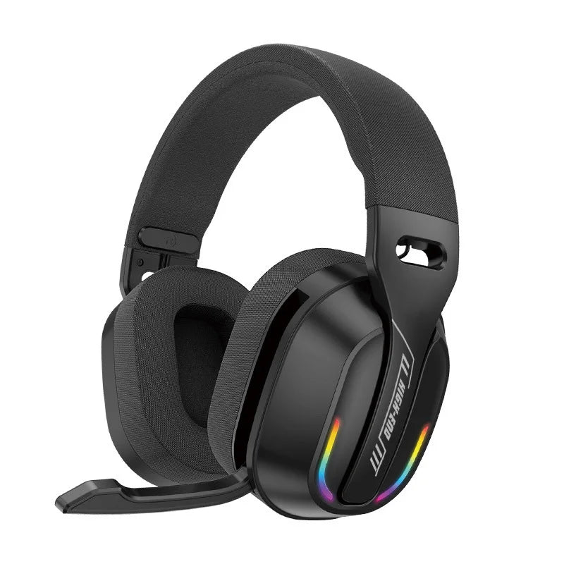B500 Over Ear Headset Bluetooth5.4 Wireless Stereo Gaming Earphone Built-in Mic RGB Light Low Latency Headphone For PC
