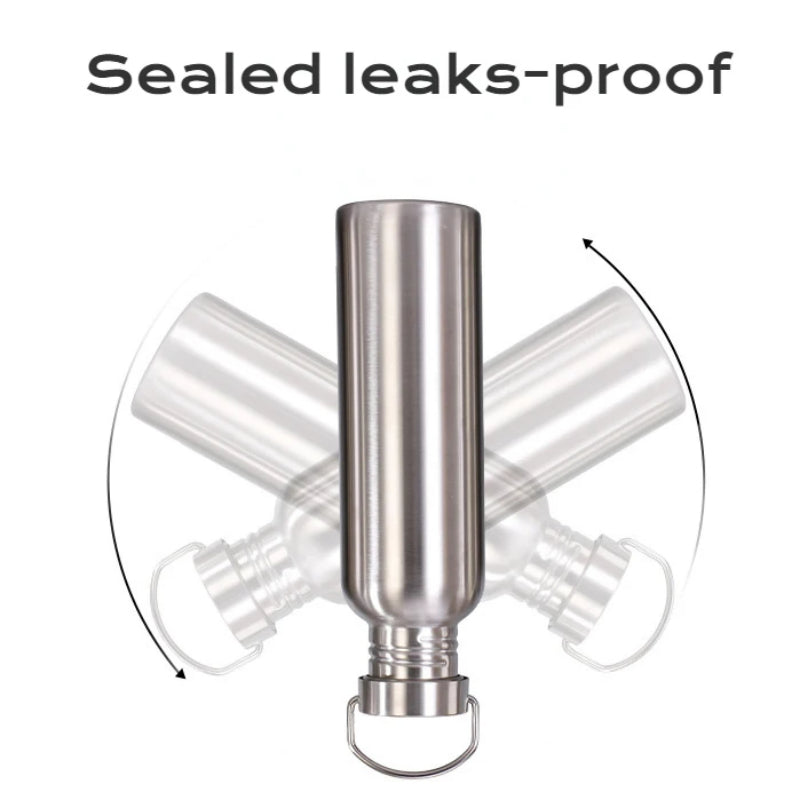 500/750/1000ml Stainless Steel Water Bottle Single Wall Large Capacity Big Mouth Vacuum Flasks with Lid Cycling Drinkware Sports