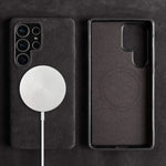 Full Coverage Magnetic ALCANTARA Case For Samsung Galaxy S25 Ultra S24 S23 S21 for Magsafe Artificial Leather Suede Phone Cover