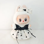 Doll Clothes For Labubu Clothing Princess Cute Heart Dress Gauze Skirt Headwear 2PCS/Pack Plush Cotton Doll Dress Up Accessory