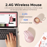 UGREEN Vertical Wireless Mouse 2.4G Ergonomic 4000DPI 6 Mute Buttons for MacBook Tablet Laptops Computer PC Mice Black Pink