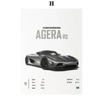 Supercar Bugatti Konissegg McLaren Pagani Wall Art Canvas Painting Nordic Posters And Prints Wall Pictures For Living Room Decor