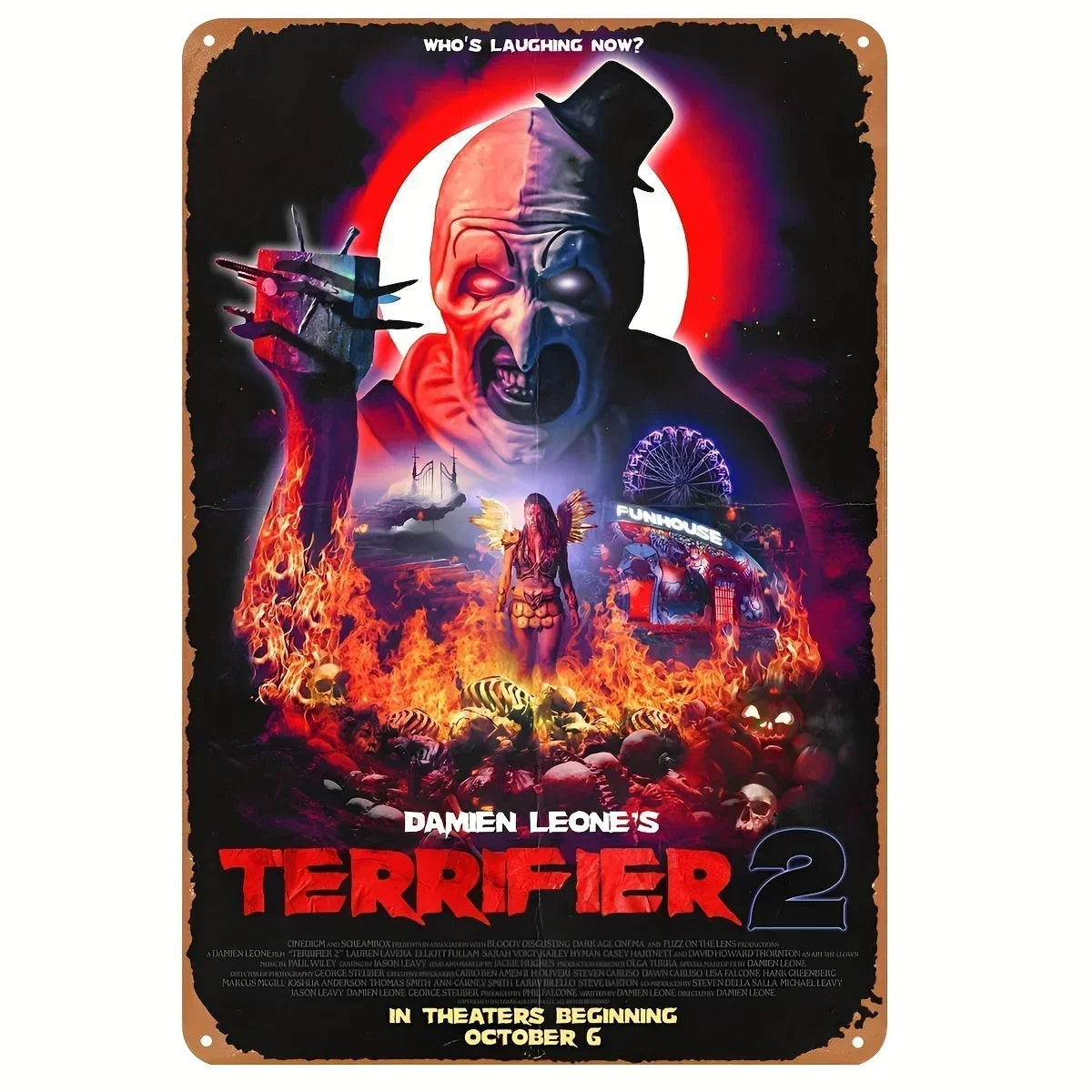 1PC Halloween Metal Sign Horror Movie Theme Shabby Iron Painting Tin Signs Wall Art Man Cave Film Theater Club Home Decoration