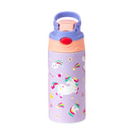 12OZ/350ml Cartoon Pattern Thermos Cup Stainless Steel Insulated Bottle Children Thermos Kettle Outdoor Portable Handheld Cup